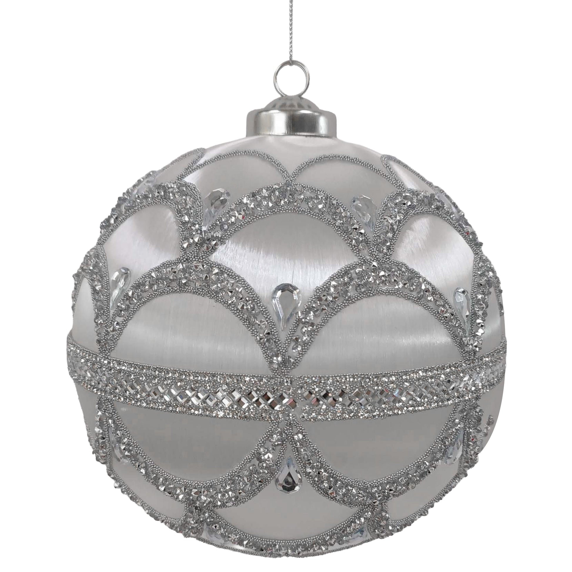 Jewels over Satin Wrapped Bauble - My Christmas