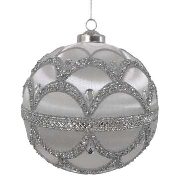 Jewels over Satin Wrapped Bauble - My Christmas