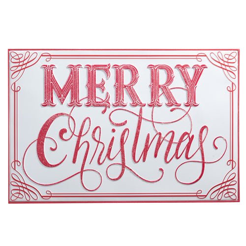 Large Merry Christmas Stamped Metal Wall Art Sign - My Christmas