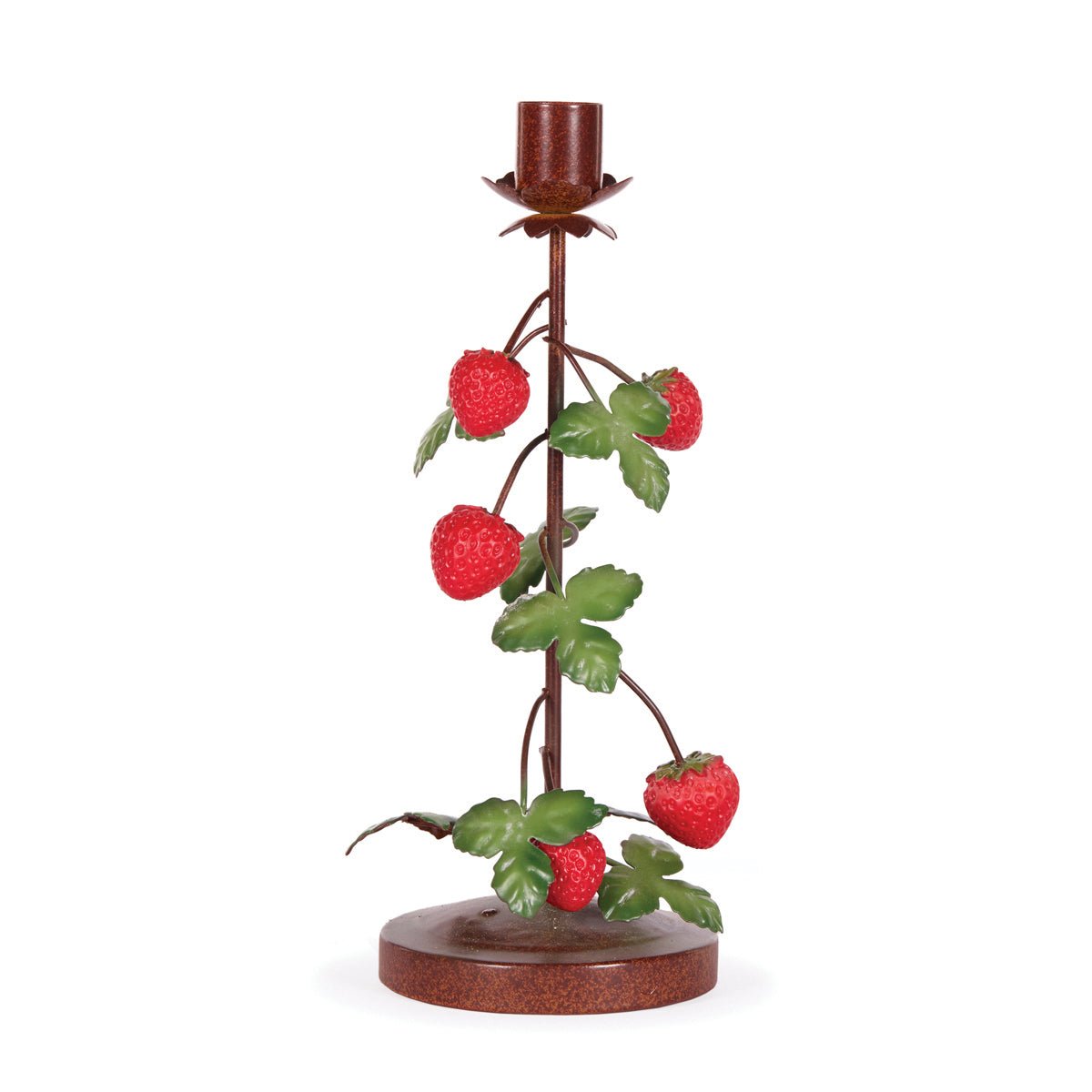 Large Rust Strawberry Candle Holder - My Christmas