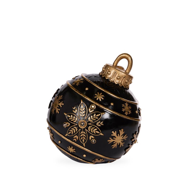 LED Gold Black Snowflake Bauble Decor - 39cm - My Christmas