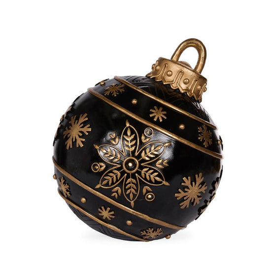 LED Gold Black Snowflake Bauble Decor - 49cm - My Christmas