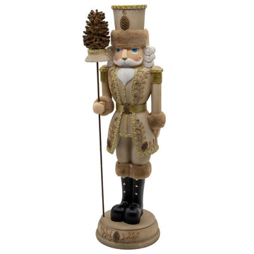 LED Natural Nutcracker with Staff - My Christmas