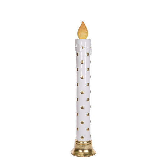 LED White and Gold Polka Dot Candle - My Christmas