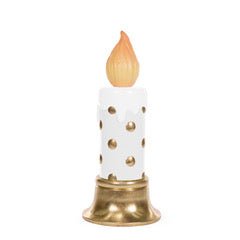 LED White and Gold Polka Dot Small Candle - My Christmas
