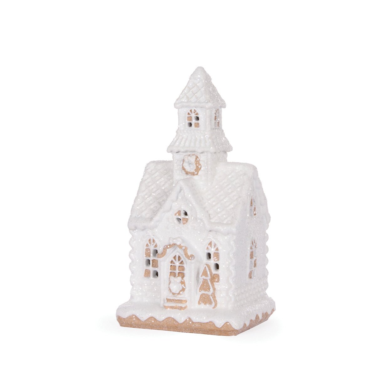 LED White Gingerbread Chapel - My Christmas