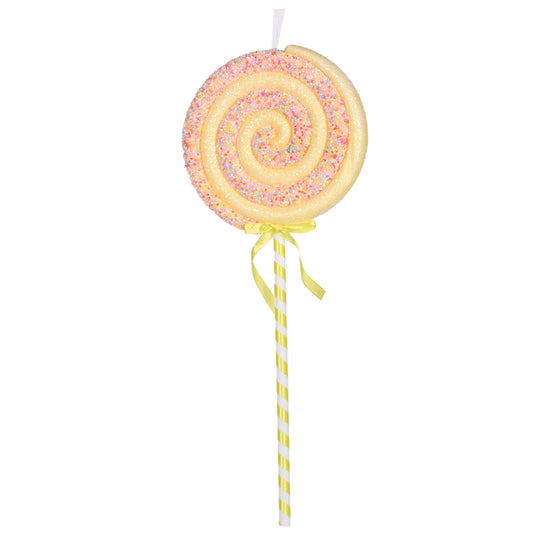 Lemon Sprinkles Swirl Lollipop - My Christmas