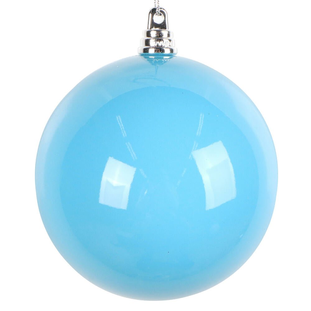 Light Blue Enamel Bauble - 10cm - My Christmas