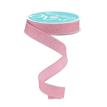 Light Pink Glitter on Faux Royal Ribbon - My Christmas