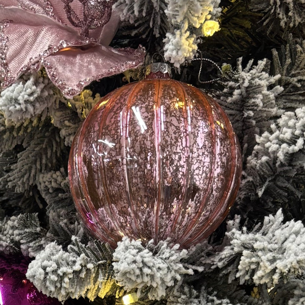 Light Pink Mecury Glass Bauble - My Christmas