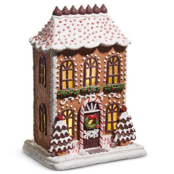 Lighted Chocolate Frosted Gingerbread House - Large - My Christmas