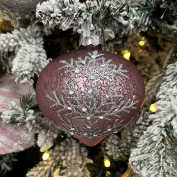 Lilac and Silver Glass Onion Ornament - My Christmas