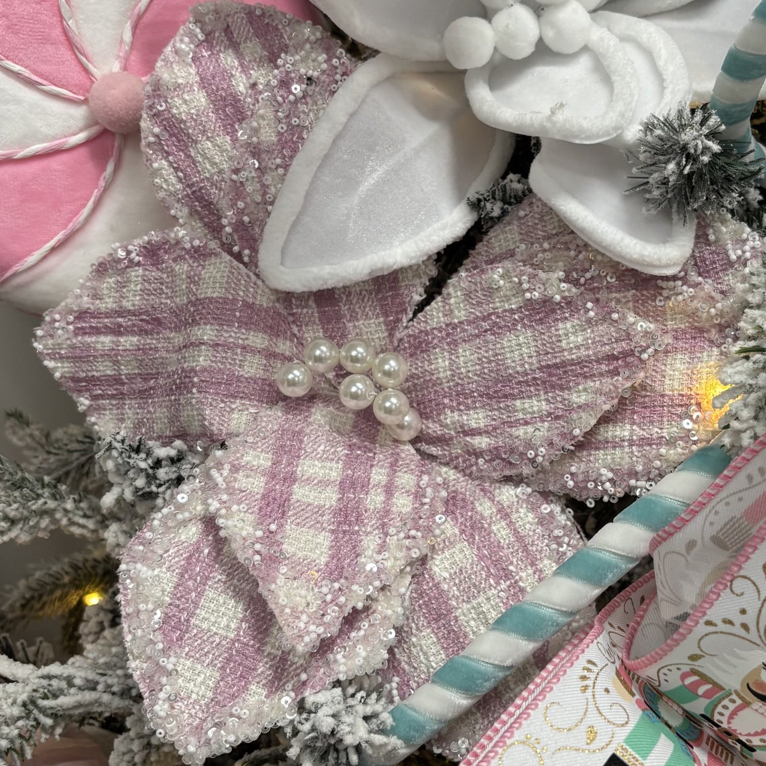 Lilac Check Poinsettia - My Christmas