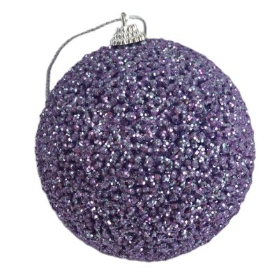 Lilac Glitter Bauble - 15cm - My Christmas