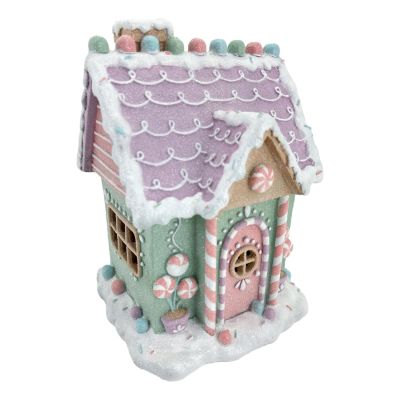 Lilac Mint Led Gingerbread House - 26cm - My Christmas