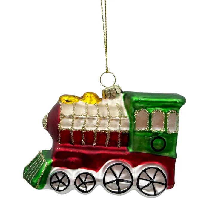 Locomotive Glass Ornament - My Christmas