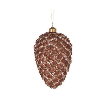 Luxe Brown Frosted Pinecone Ornament - My Christmas