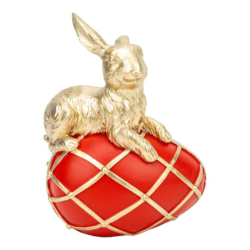 Luxe Bunny on Red Egg - Large - My Christmas