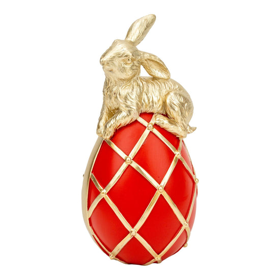 Luxe Bunny on Red Egg - Medium - My Christmas