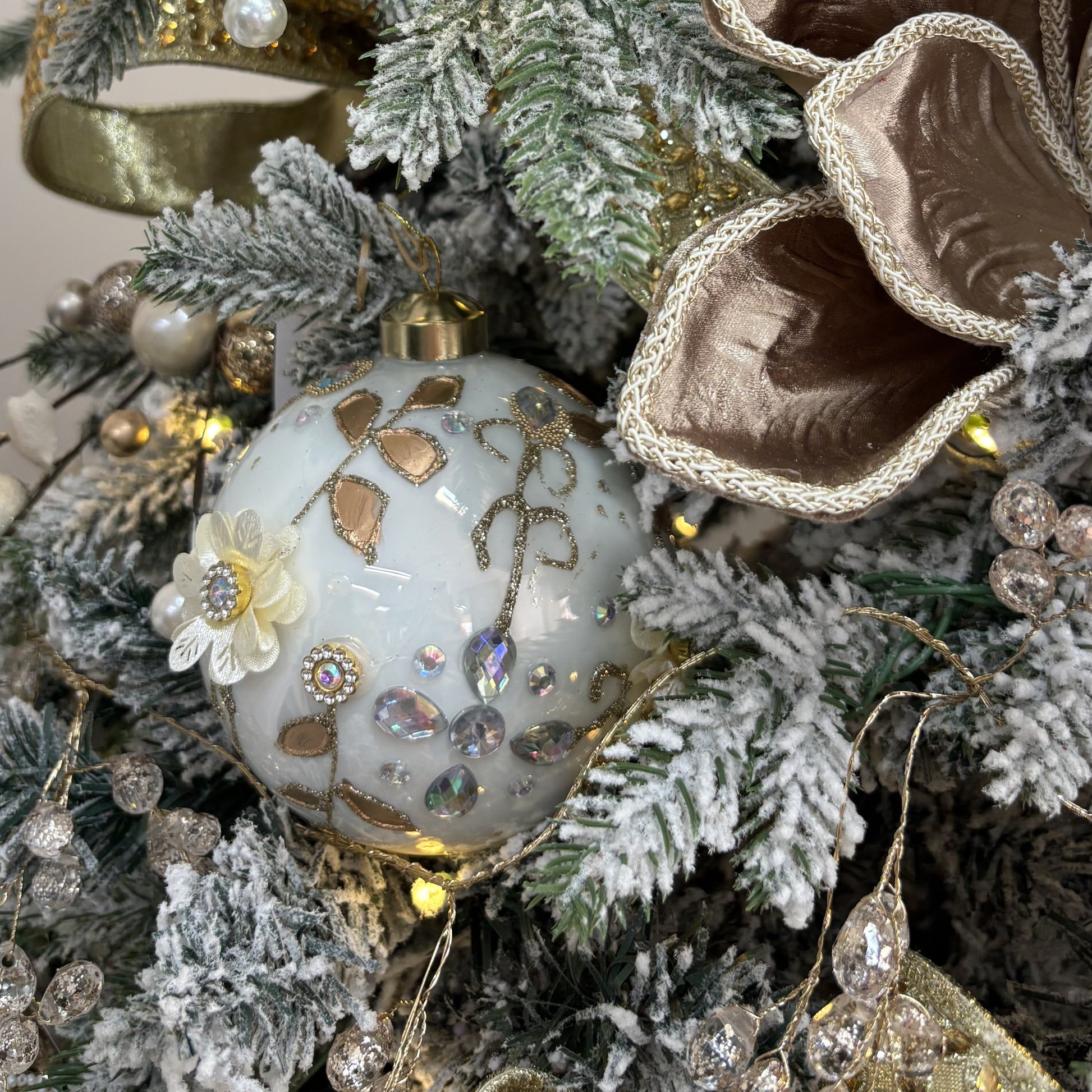 Luxe Embellished Floret Bauble - My Christmas