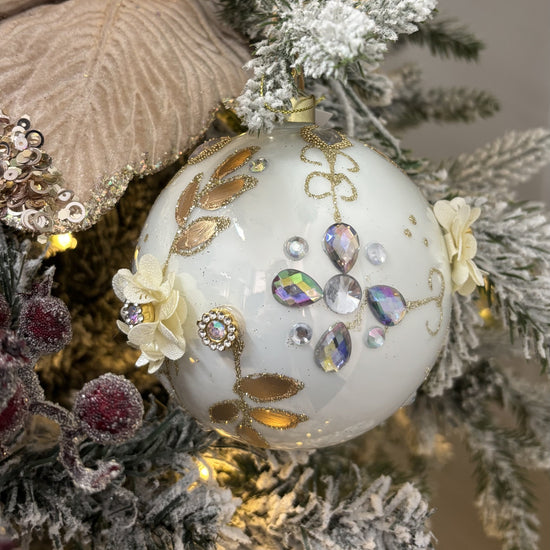 Luxe Embellished Floret Bauble - My Christmas