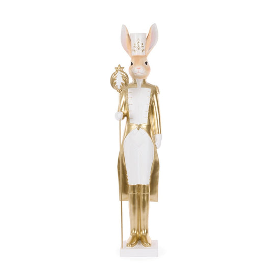 Luxe Rabbit Nutcracker with Staff - My Christmas