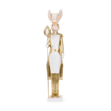 Luxe Rabbit Nutcracker with Staff - My Christmas