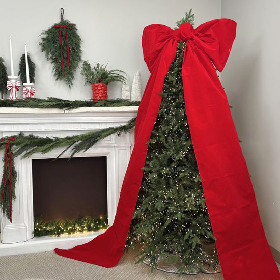 Luxe Red Tree Bow Topper - My Christmas
