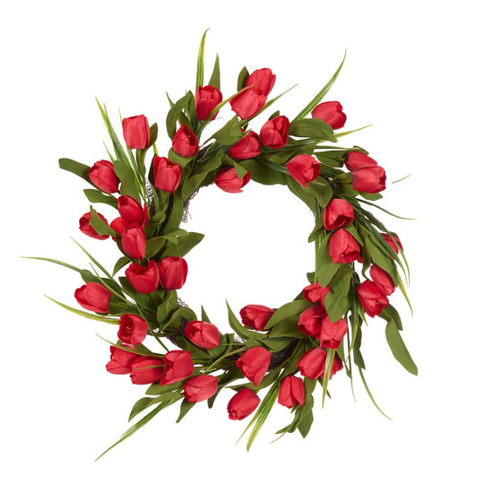 Luxe Red Tulip Wreath - My Christmas