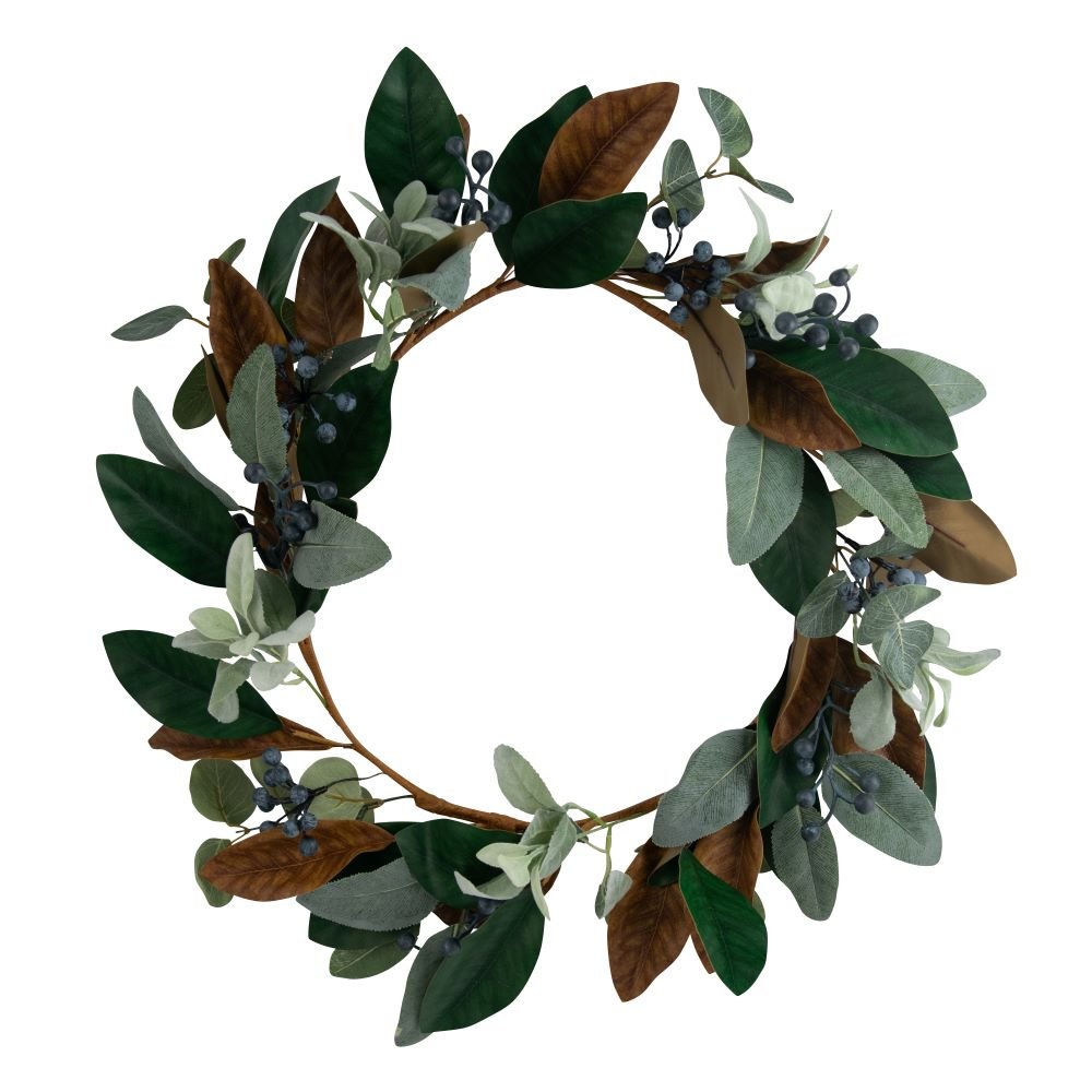 Magnolia Blueberry Wreath - My Christmas