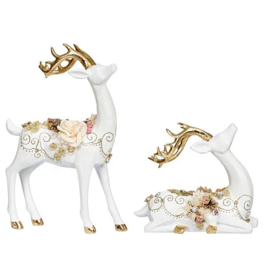Mark Roberts - Jewelled White Deer - Set of 2 - My Christmas