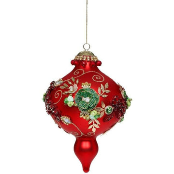Mark Roberts - Kings Jewel Red Finial Hanging Ornament - My Christmas
