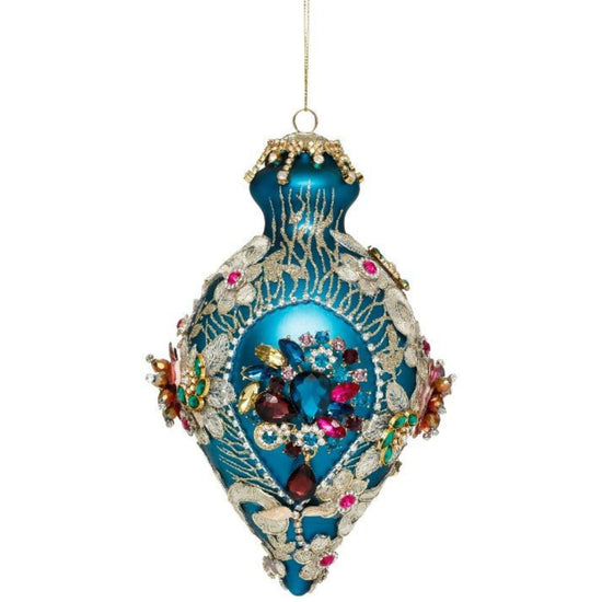 Mark Roberts - Kings Jewel Teal Finial Hanging Ornament - My Christmas