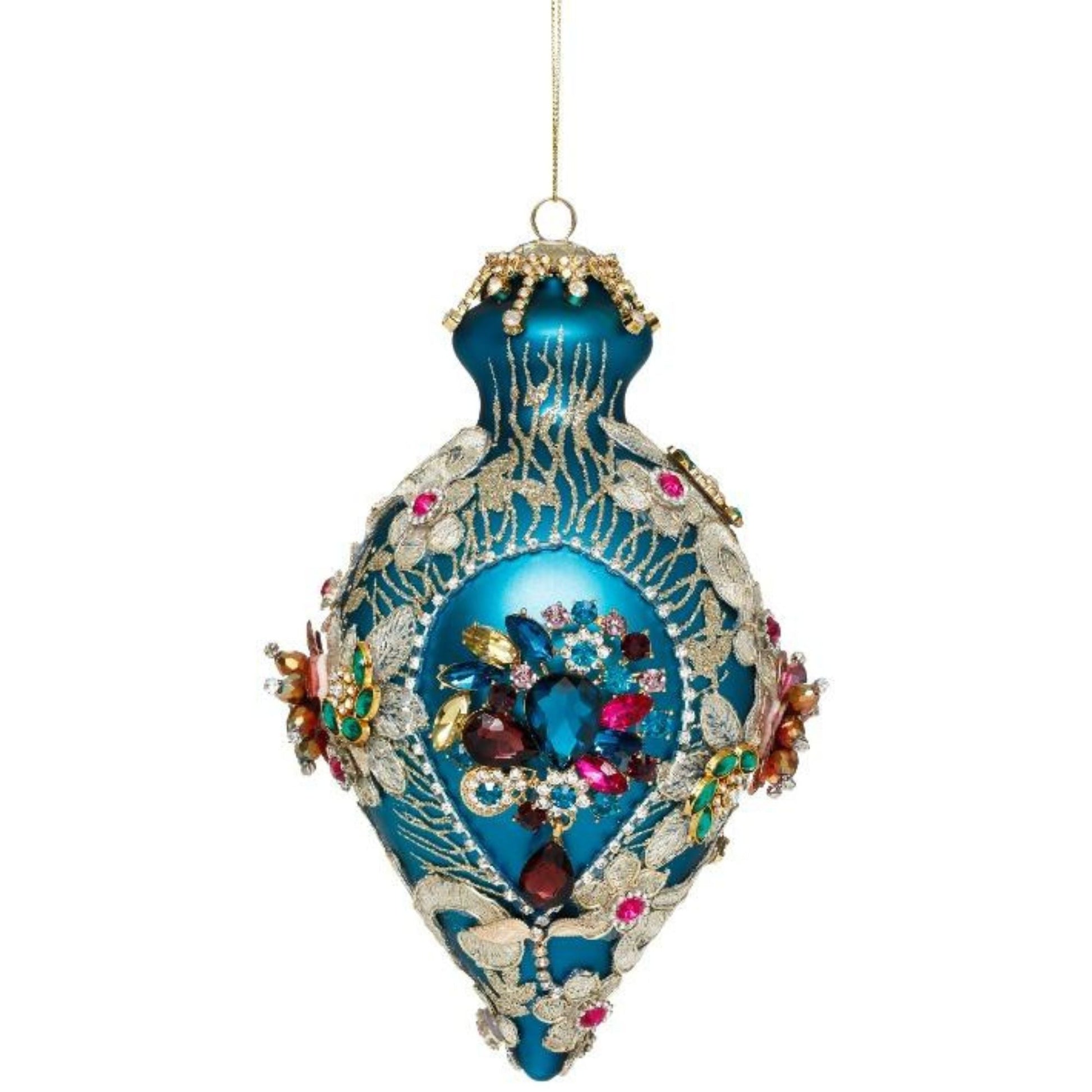Mark Roberts - Kings Jewel Teal Finial Hanging Ornament - My Christmas