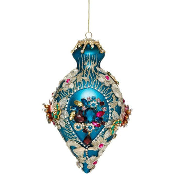 Mark Roberts - Kings Jewel Teal Finial Hanging Ornament - My Christmas
