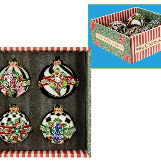 Mark Roberts - Timeless Jewelled Hanging Ornament - Set of 4 - My Christmas
