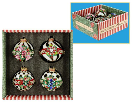 Mark Roberts - Timeless Jewelled Hanging Ornament - Set of 4 - My Christmas