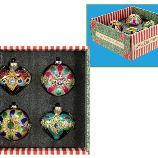 Mark Roberts - Venetian Jewelled Hanging Ornament - Set of 4 - My Christmas