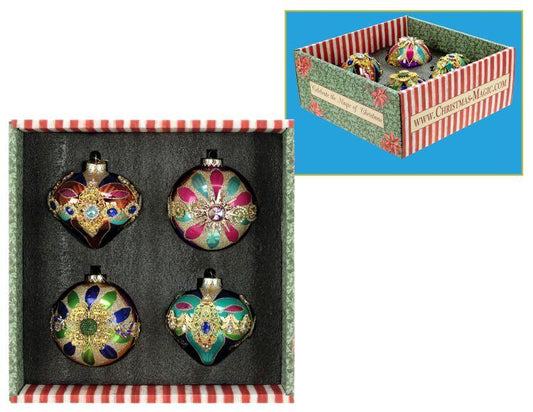 Mark Roberts - Venetian Jewelled Hanging Ornament - Set of 4 - My Christmas