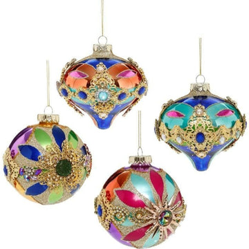 Mark Roberts - Venetian Jewelled Hanging Ornament - Set of 4 - My Christmas