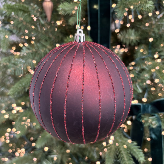Matte Burgundy Glitter Bauble - My Christmas