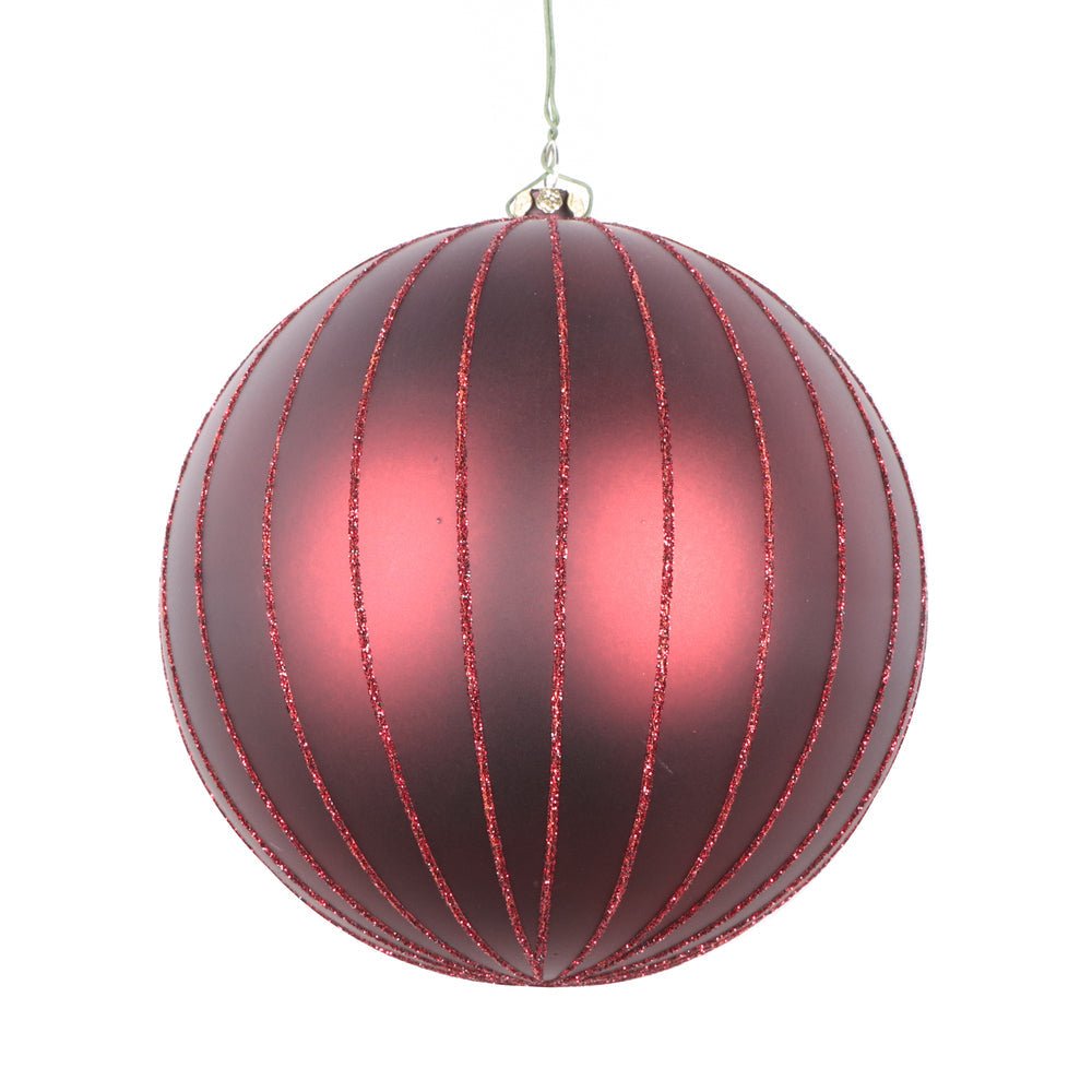 Matte Burgundy Glitter Bauble - My Christmas