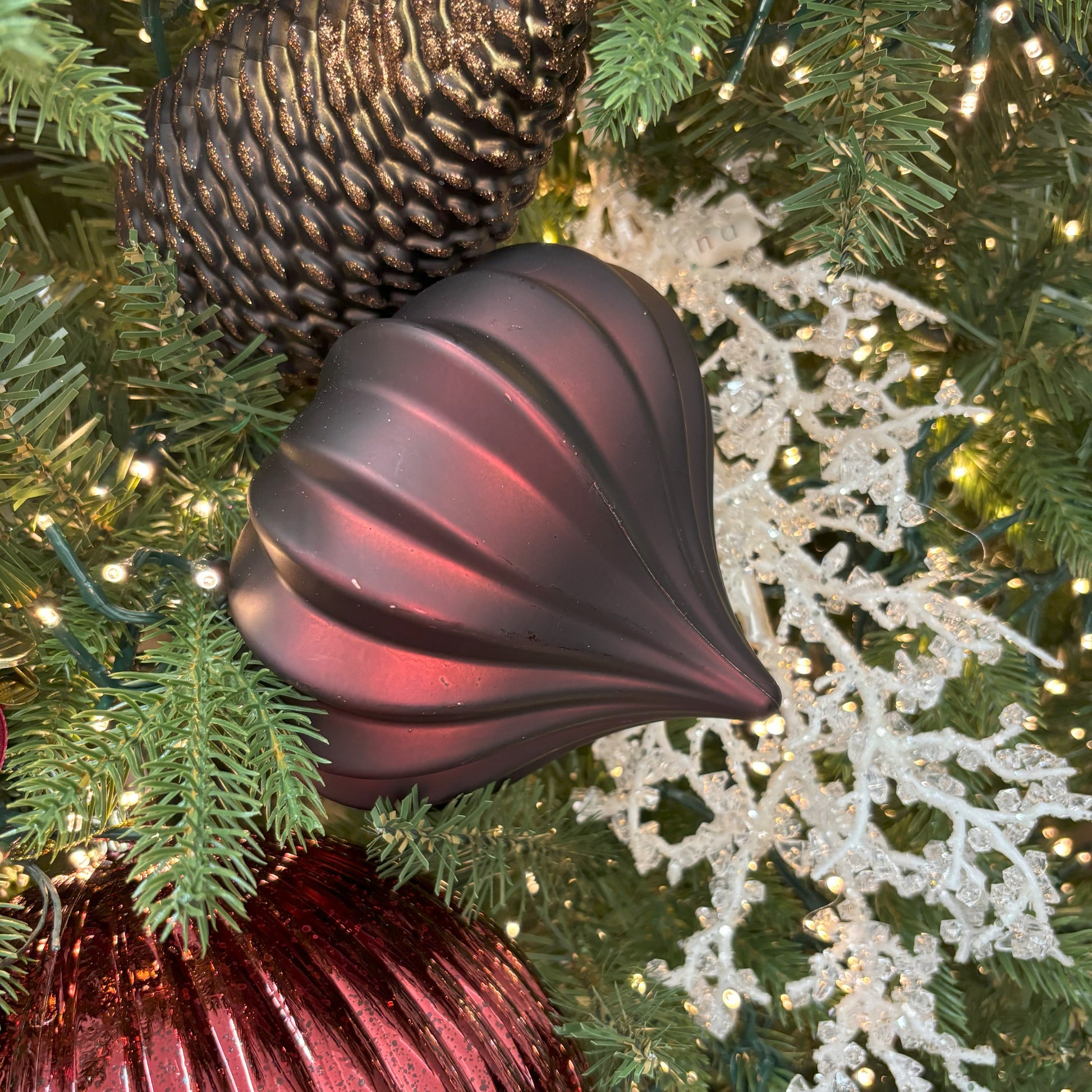 Matte Burgundy Onion Ornament - My Christmas