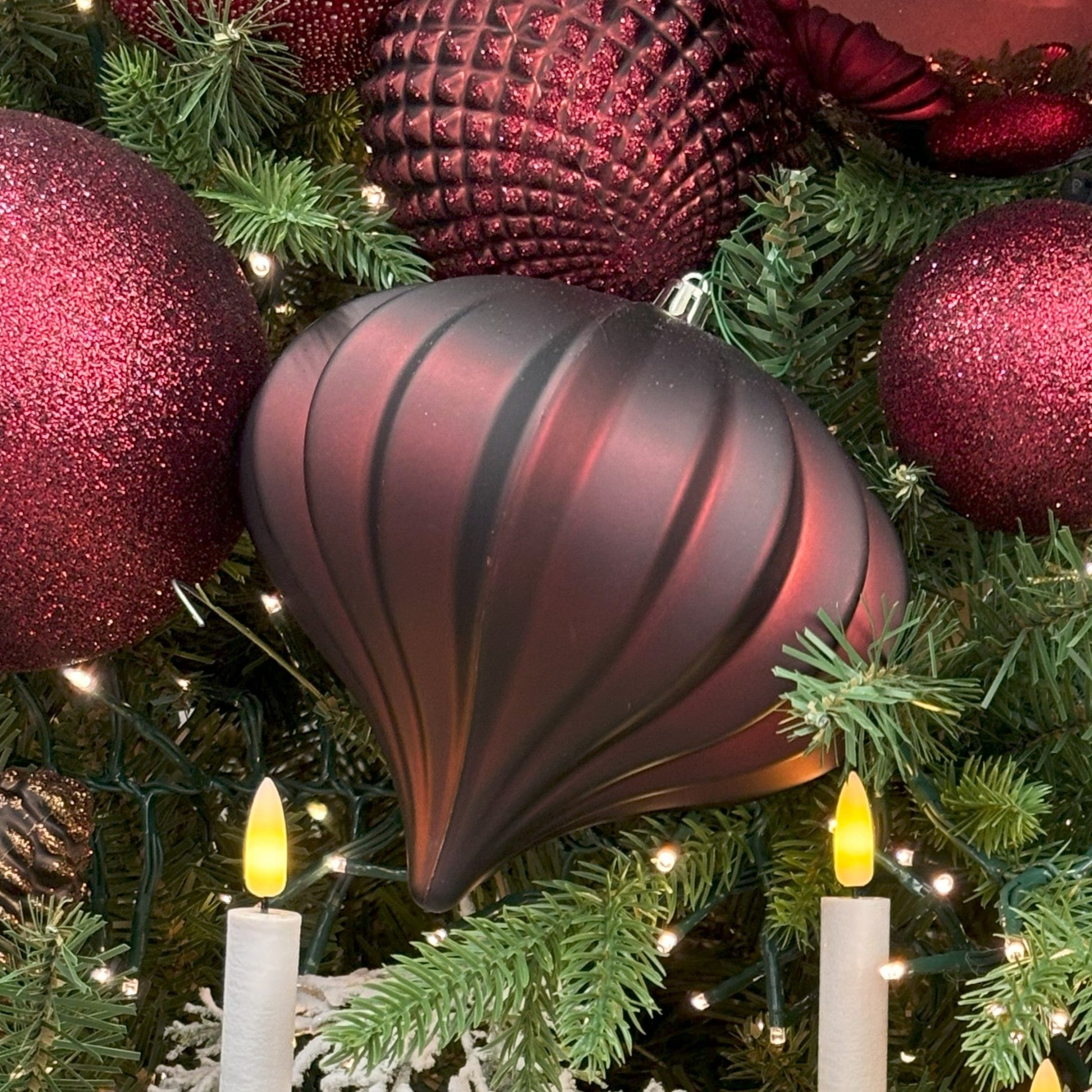 Matte Burgundy Onion Ornament - My Christmas
