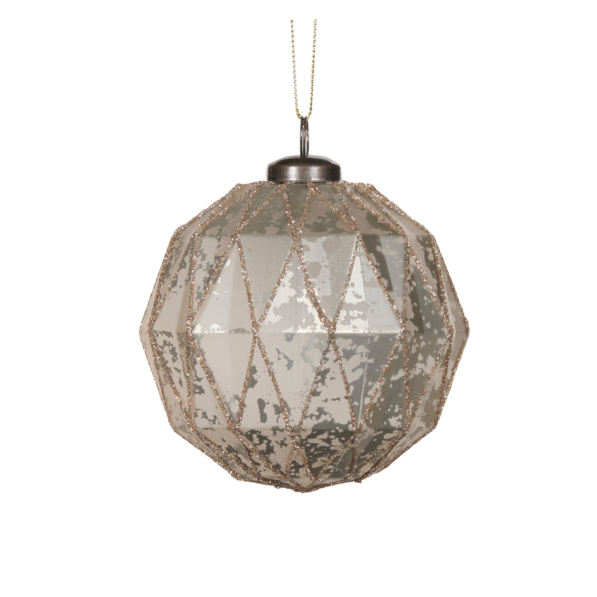 Matte Champagne Diamond Bauble - My Christmas