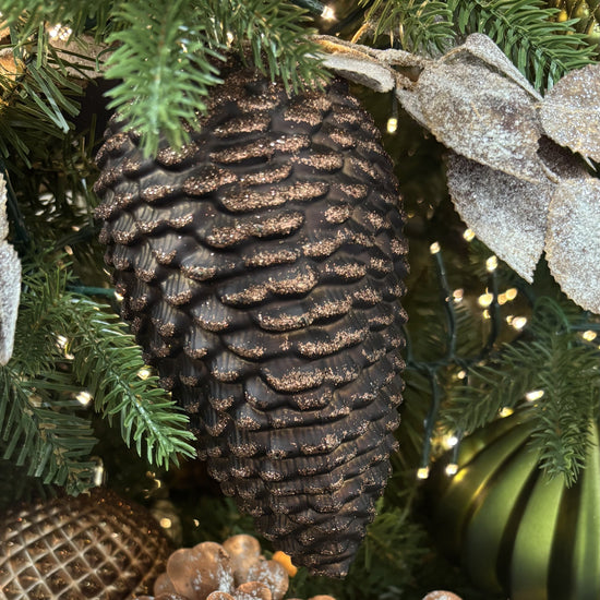 Matte Chocolate Pinecone Ornament - My Christmas