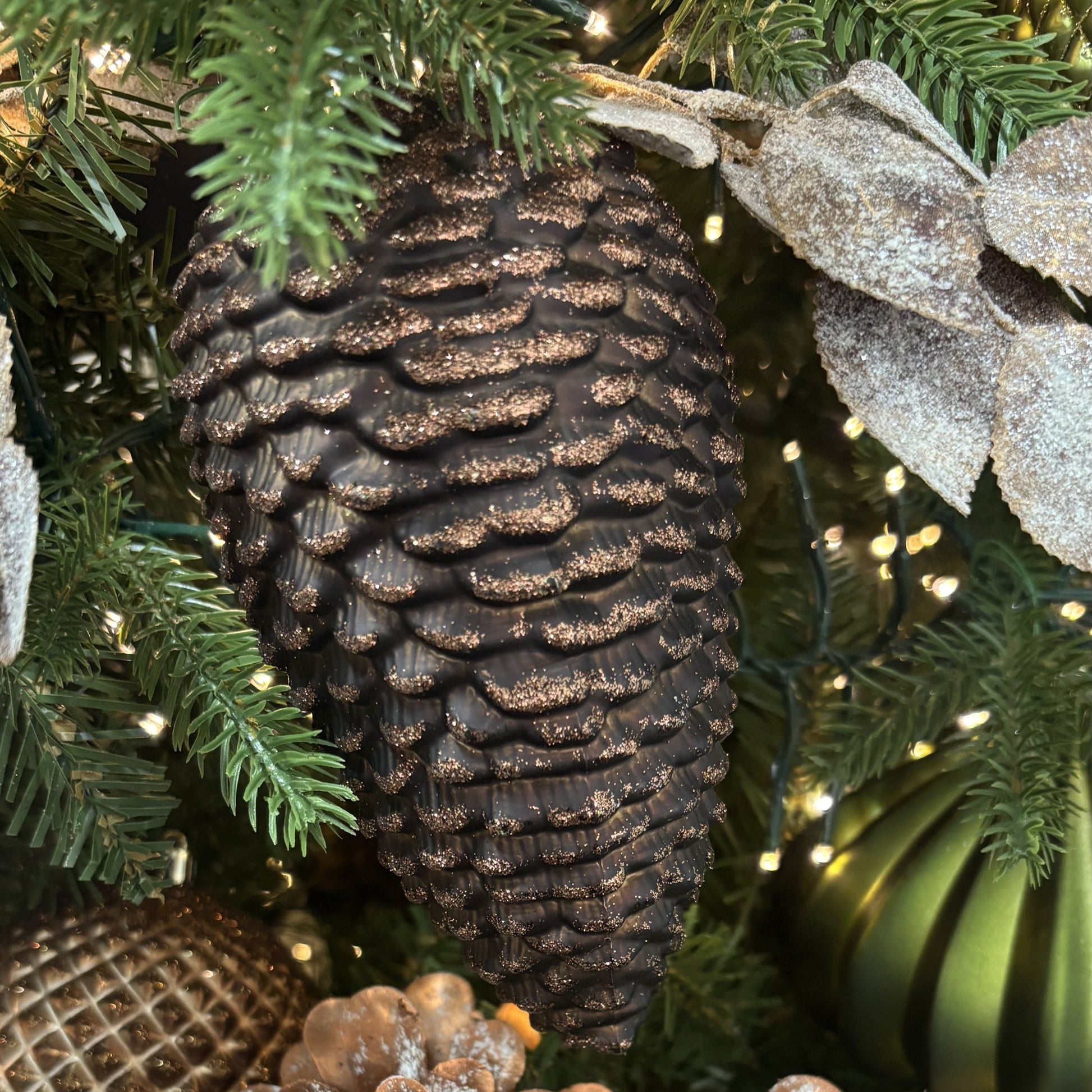 Matte Chocolate Pinecone Ornament - My Christmas