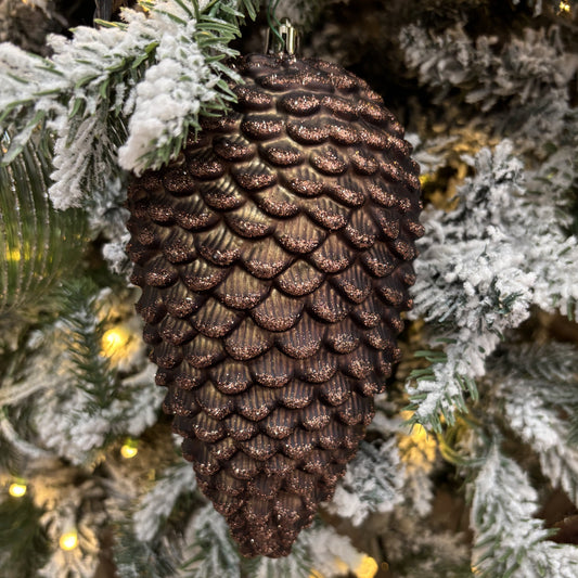 Matte Chocolate Pinecone Ornament - My Christmas