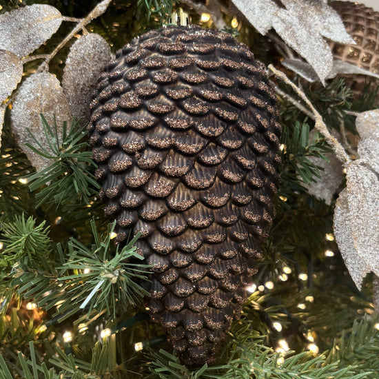 Matte Chocolate Pinecone Ornament - My Christmas
