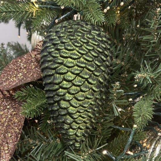 Matte Moss Green Pinecone Ornament - My Christmas